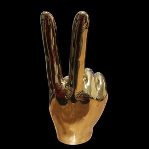 Peace hand sculpture